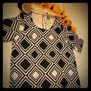 Black and White Geometric Dress